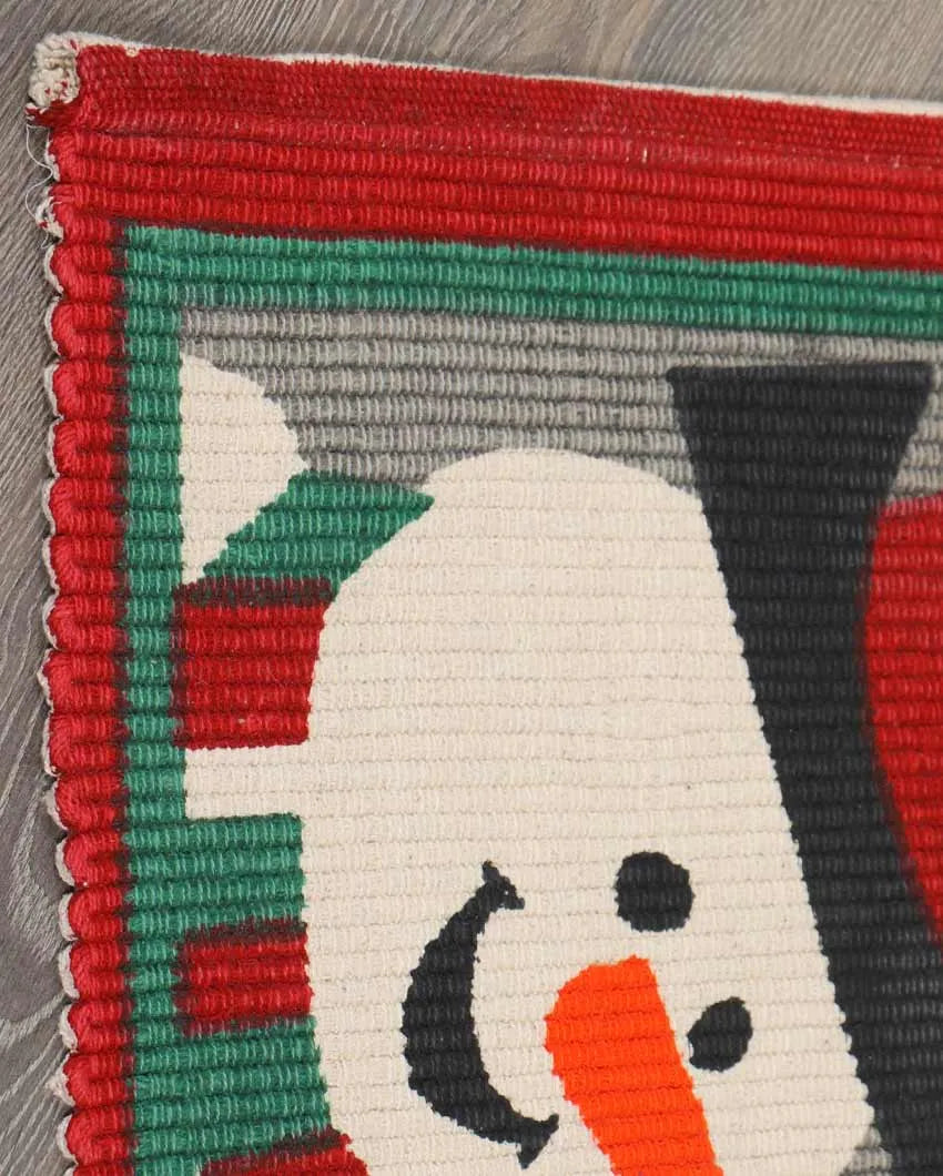 Snowman Cotton Rug | 29x18 inches
