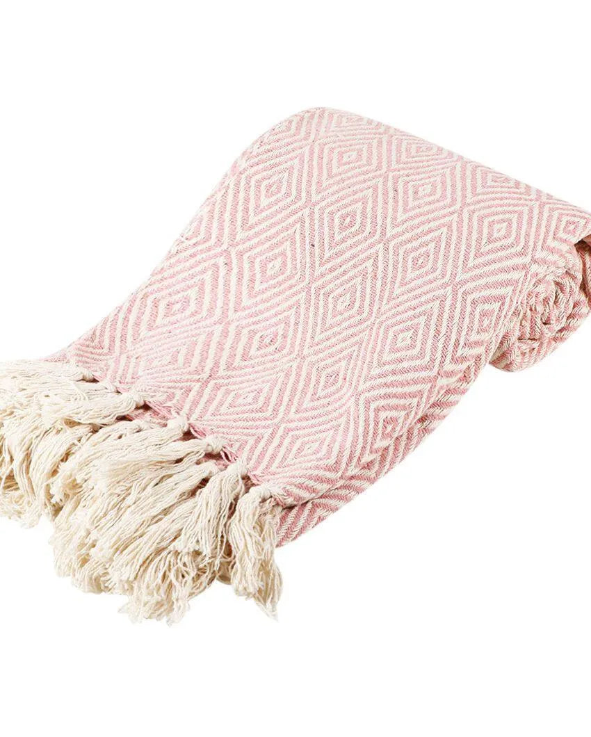 Modern Diamond Design Cotton Throw | 71 x 51 inches