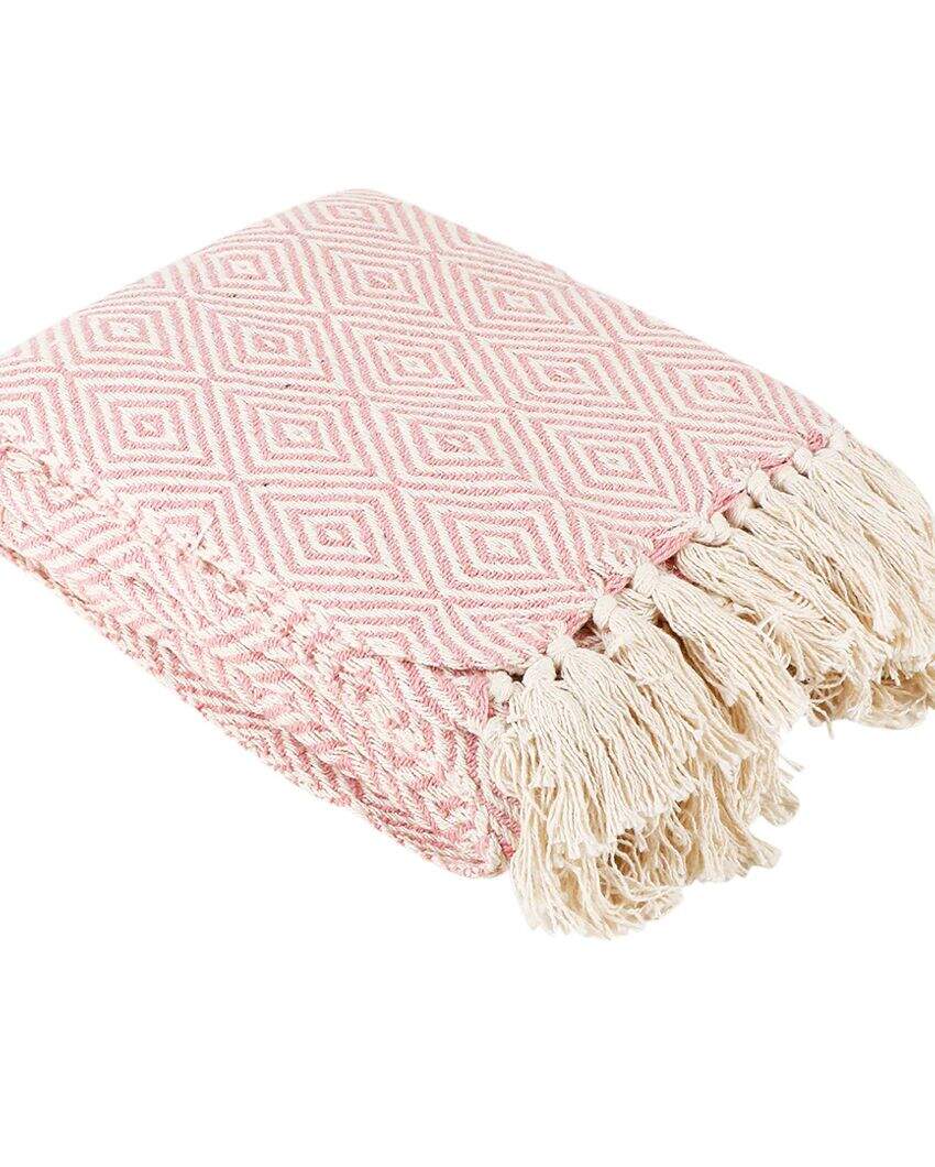 Modern Diamond Design Cotton Throw | 71 x 51 inches