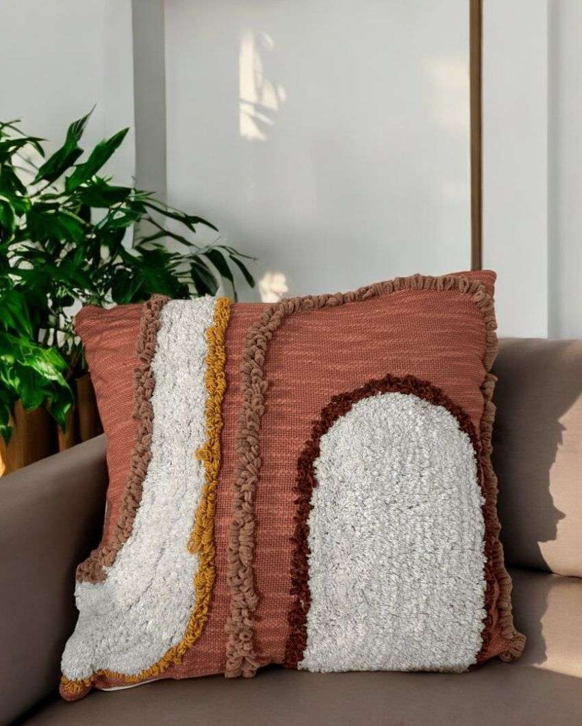 Warm Sunset Arc Tufted Cushion Cover | 18 x 18 inches