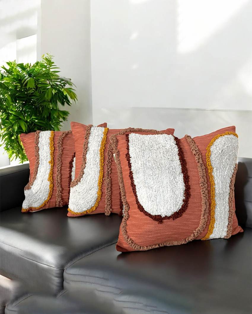 Warm Sunset Arc Tufted Cushion Cover | 18 x 18 inches