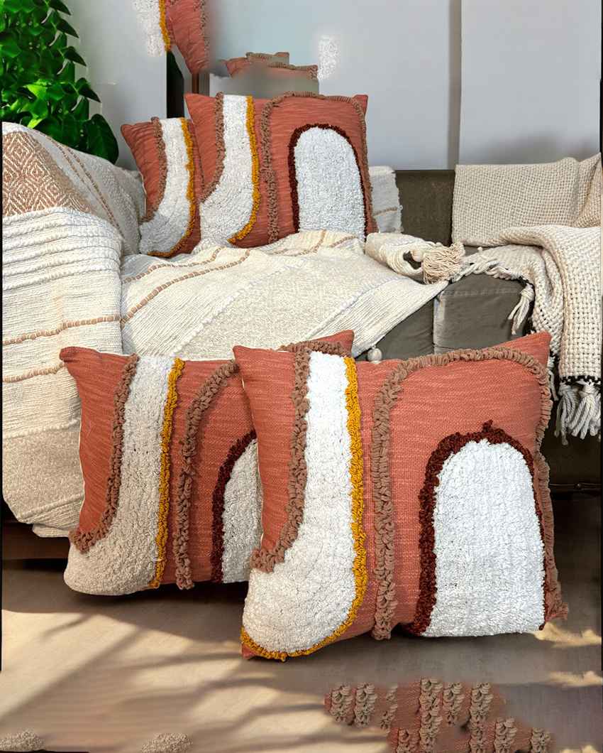 Warm Sunset Arc Tufted Cushion Cover | 18 x 18 inches