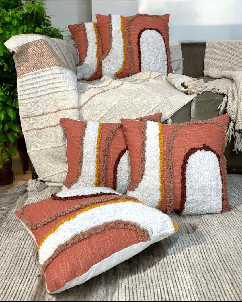 Warm Sunset Arc Tufted Cushion Cover | 18 x 18 inches