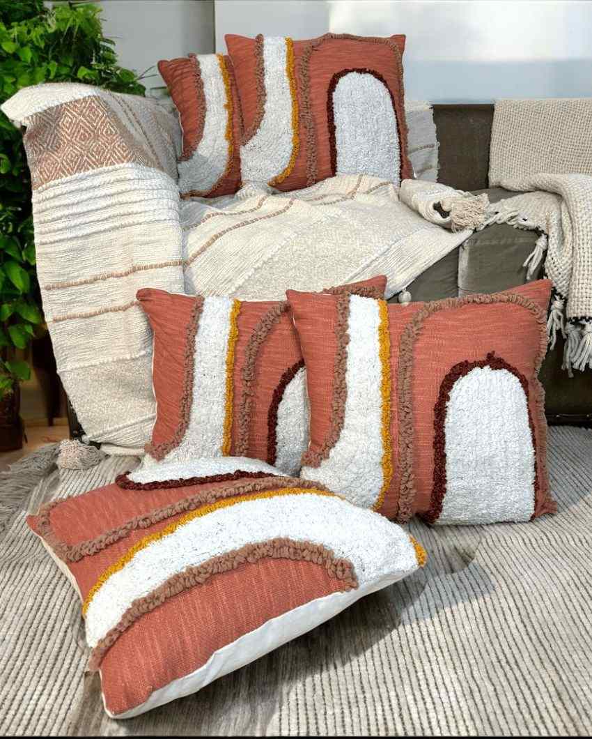 Warm Sunset Arc Tufted Cushion Cover | 18 x 18 inches
