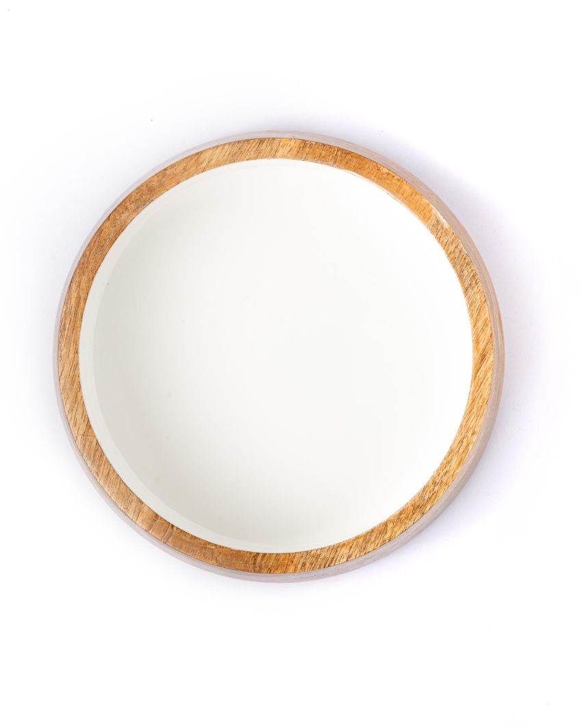 White Serving Wodden Bowl 9 Inches