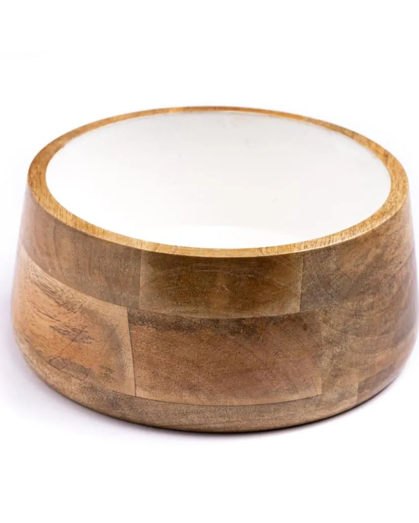 White Serving Wodden Bowl 7 Inches