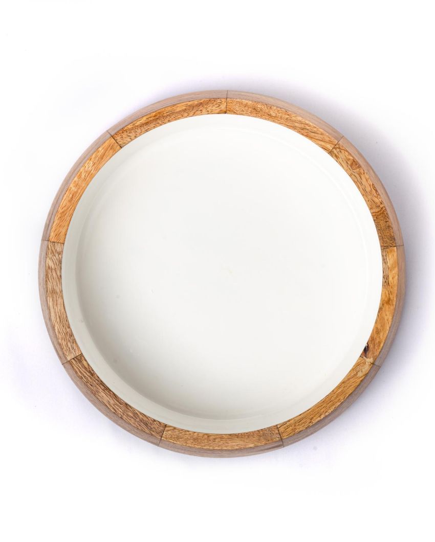 White Serving Wodden Bowl 7 Inches