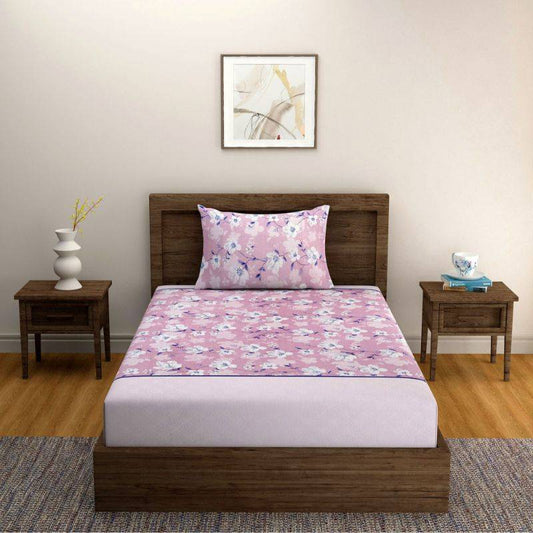 Purple Ethnic Premium Print Cotton Bedding Set Single Size