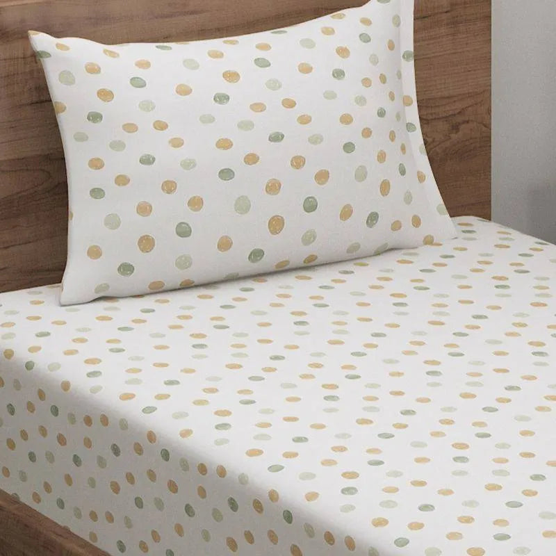 Dark Green Motifs Exclusive Print Cotton Satin Bedding Set Single Size