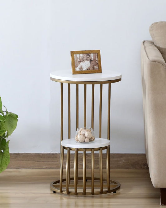 End Table Metal in Gold Finish