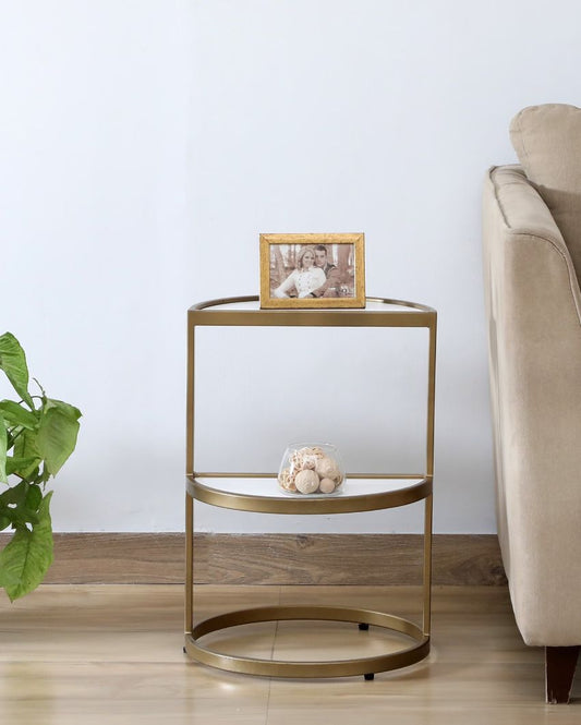 Versy End Table Metalin Gold Finish