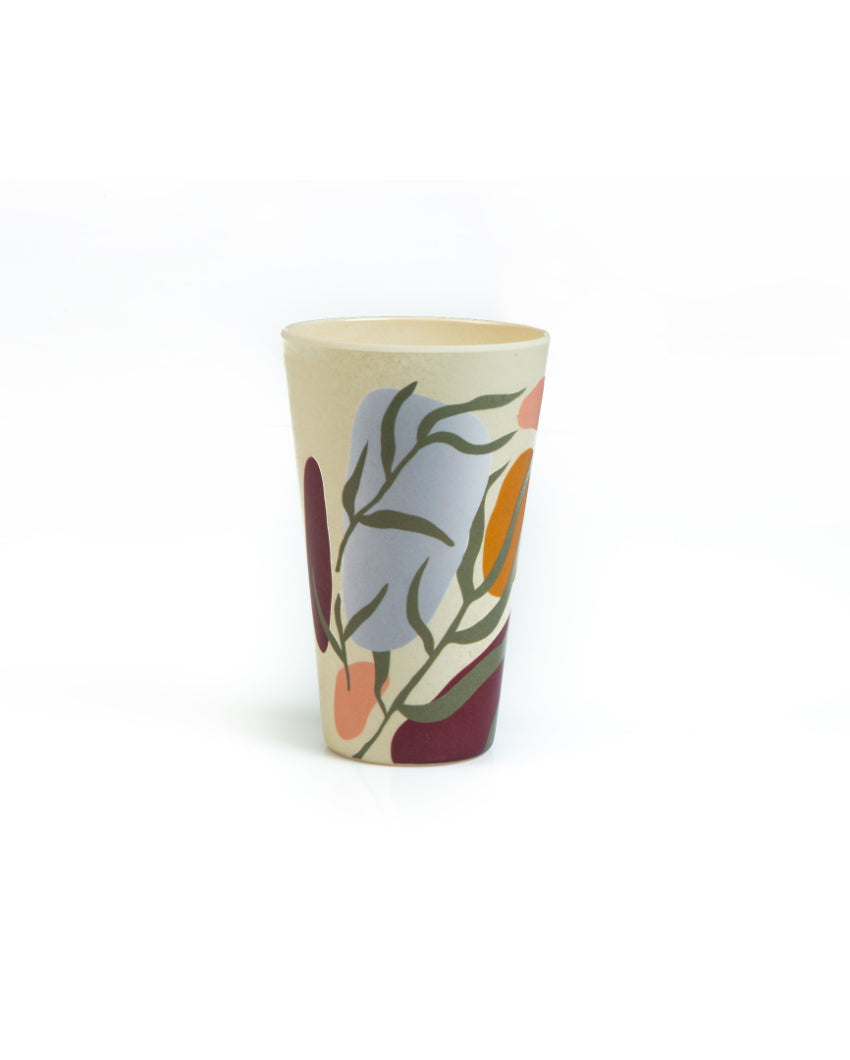 Green Floral Non Toxic Eco Friendly Bamboo Tumblers | 400ml | 4 x 5 inches