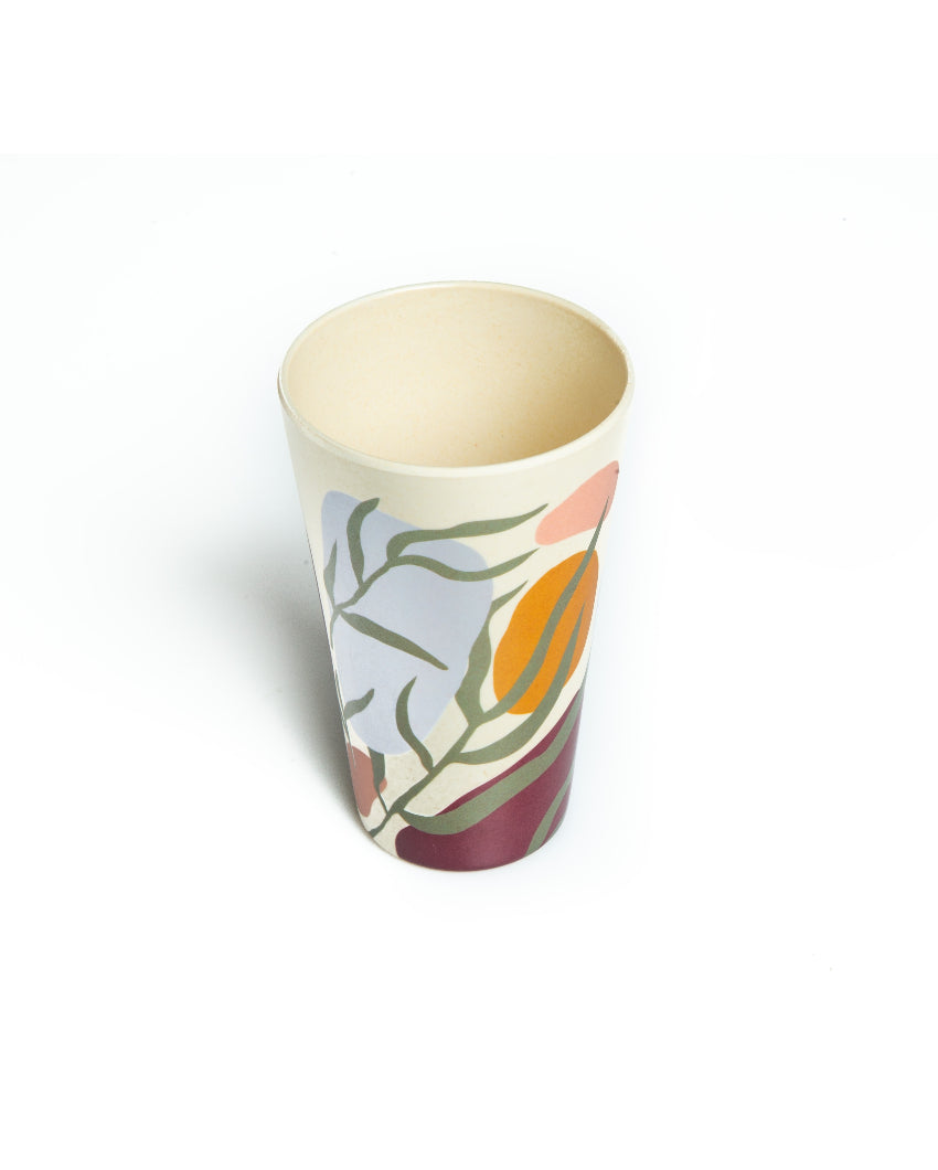 Green Floral Non Toxic Eco Friendly Bamboo Tumblers | 400ml | 4 x 5 inches