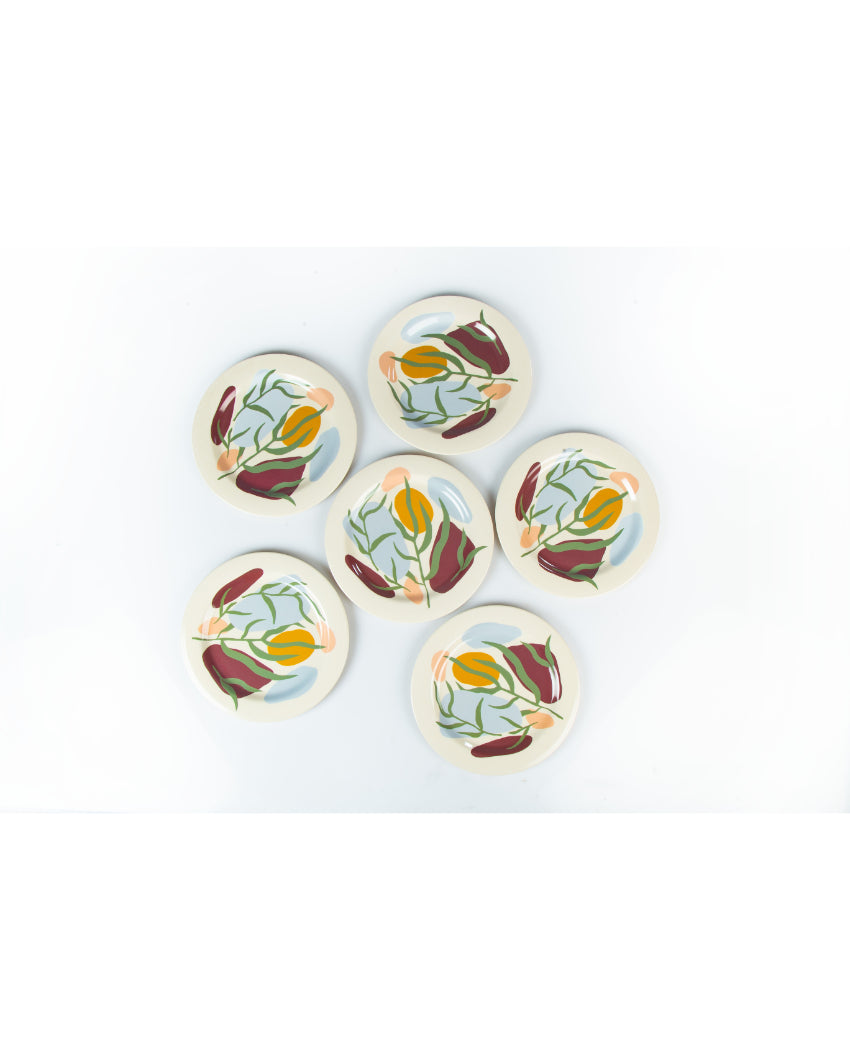 Green Floral Non Toxic Eco Friendly Bamboo Dinner Plates | 11 inches