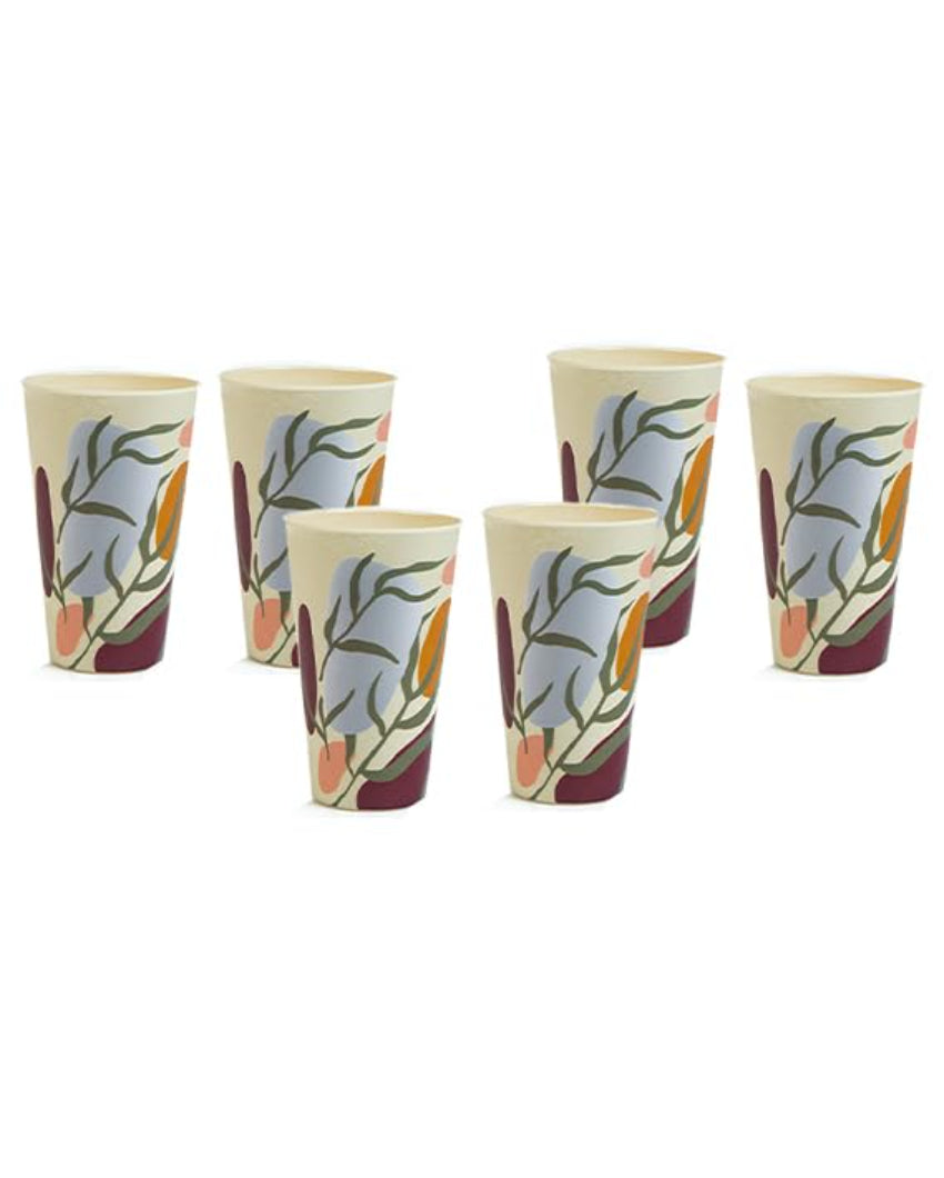 Green Floral Non Toxic Eco Friendly Bamboo Tumblers | 400ml | 4 x 5 inches