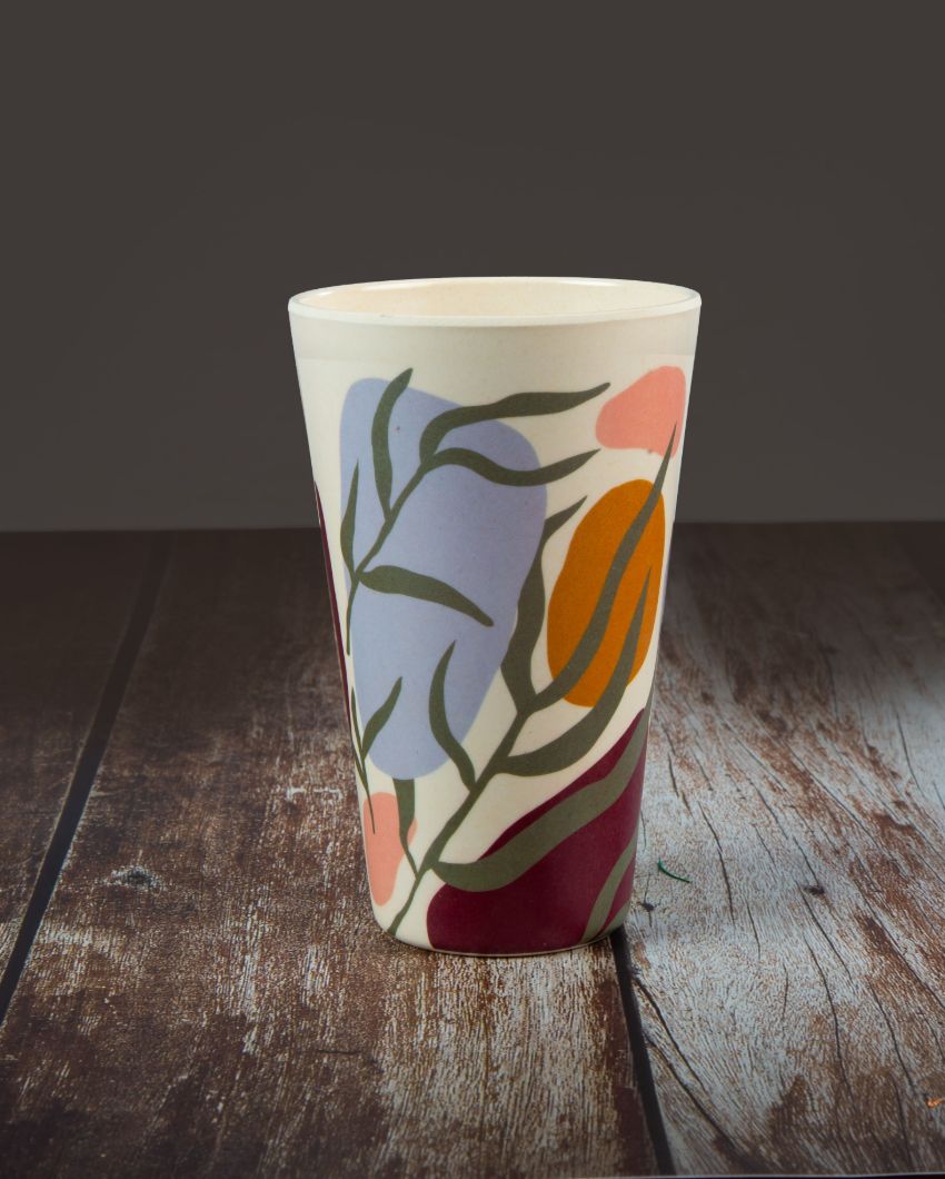 Green Floral Non Toxic Eco Friendly Bamboo Tumblers | 400ml | 4 x 5 inches
