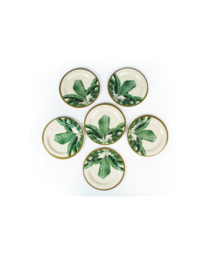 Green Leaf Non Toxic Eco Friendly Bamboo Dinner Plates | 11 inches