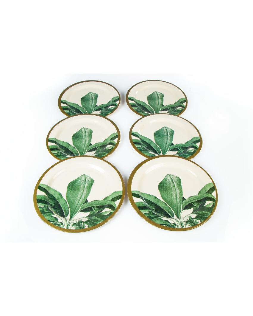 Green Leaf Non Toxic Eco Friendly Bamboo Dinner Plates | 11 inches