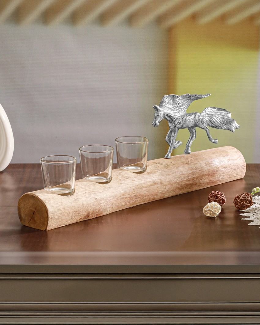 Unique Stallion Sips Shot Glasses with Stand | Pack of 4 | 7 x 2 x 3 inches