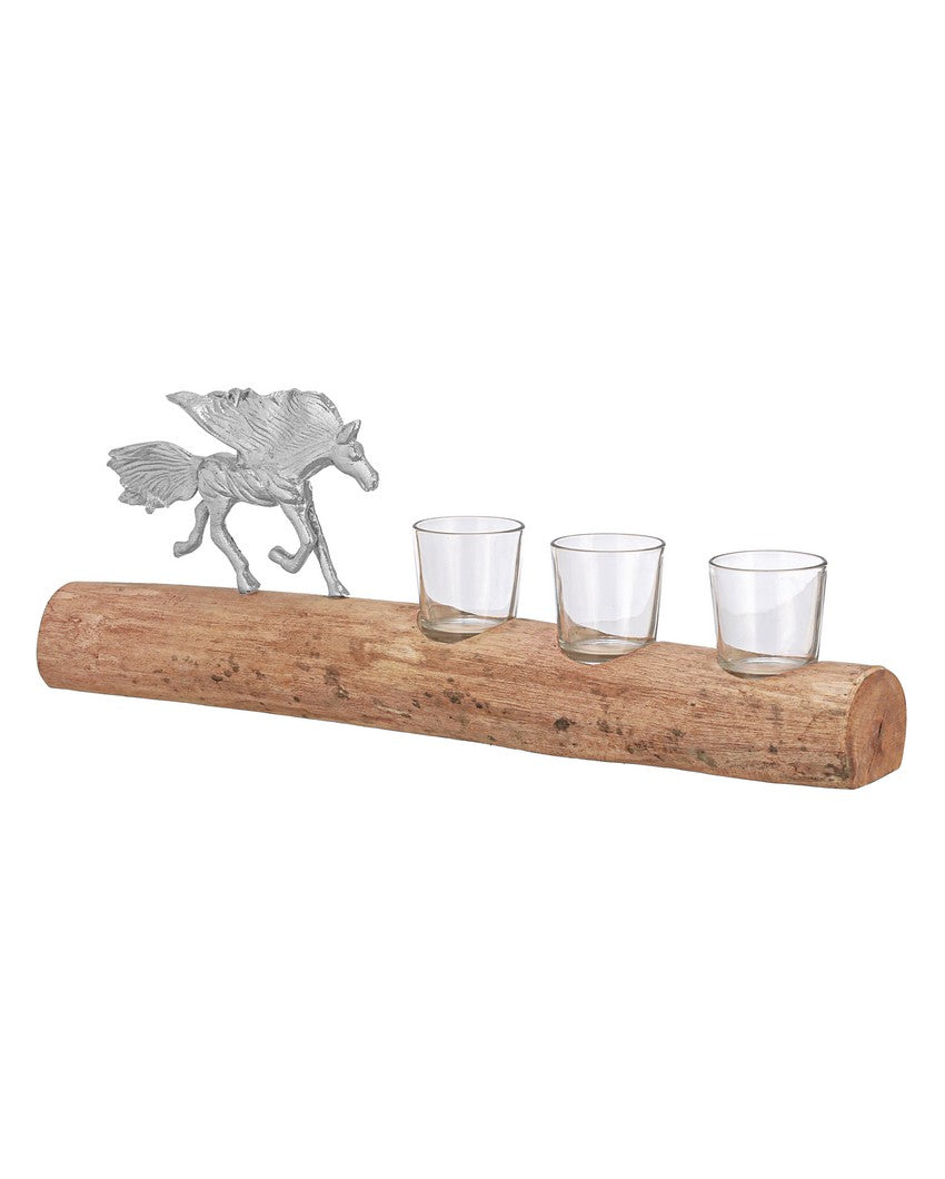 Unique Stallion Sips Shot Glasses with Stand | Pack of 4 | 7 x 2 x 3 inches