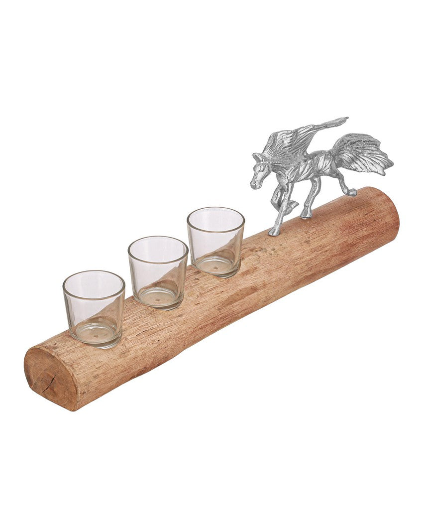 Unique Stallion Sips Shot Glasses with Stand | Pack of 4 | 7 x 2 x 3 inches