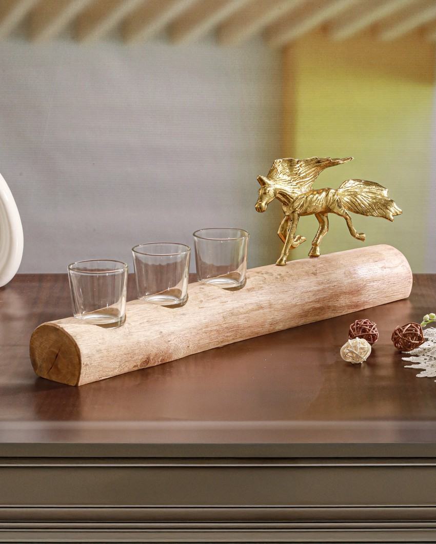 Unique Stallion Sips Shot Glasses with Stand | Pack of 4 | 7 x 2 x 3 inches