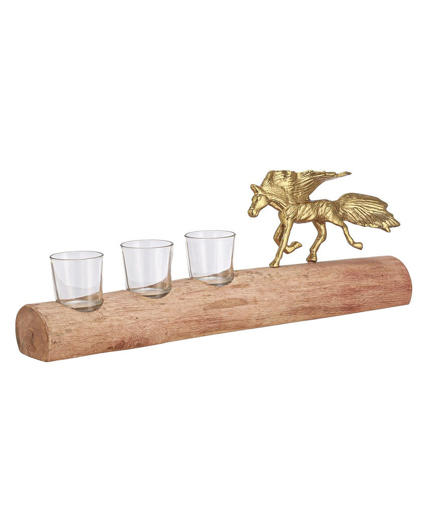 Unique Stallion Sips Shot Glasses with Stand | Pack of 4 | 7 x 2 x 3 inches