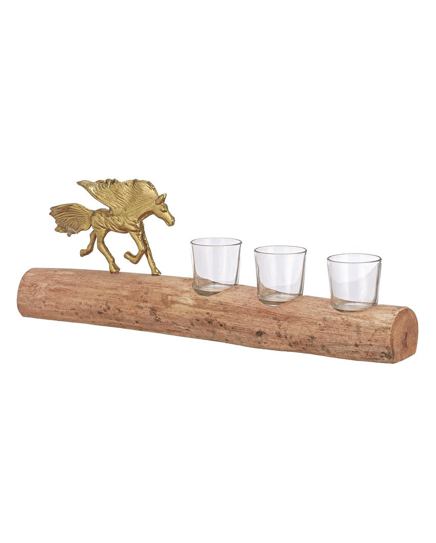 Unique Stallion Sips Shot Glasses with Stand | Pack of 4 | 7 x 2 x 3 inches