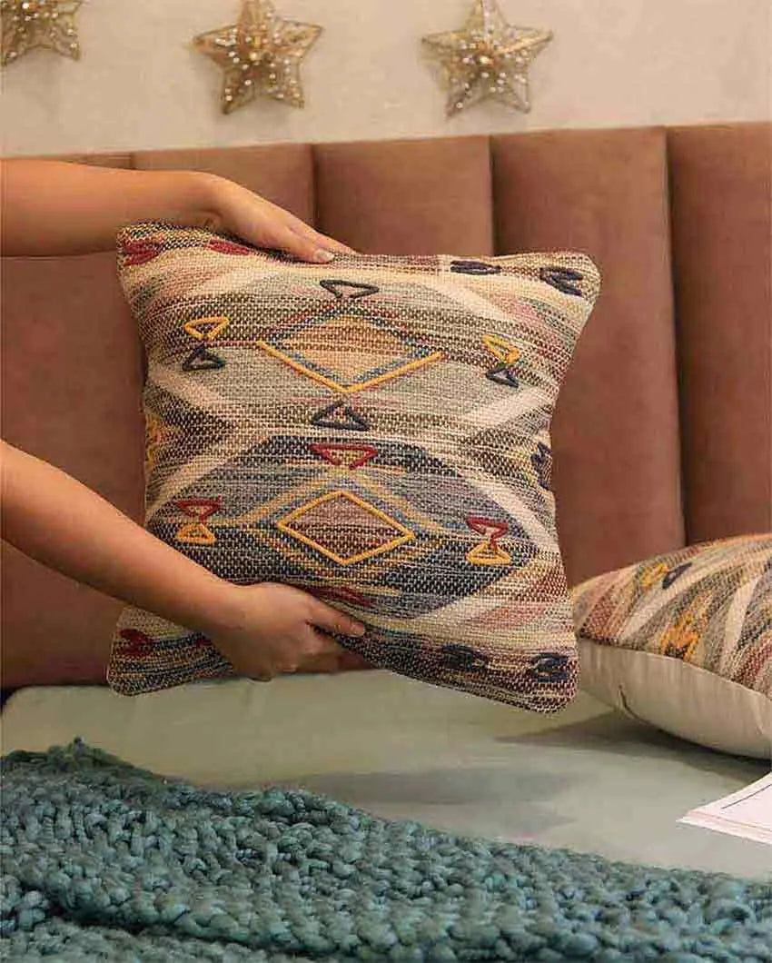 Unique Design Printed Cushion Covers | Set of 2 | 16 X 16 Inches