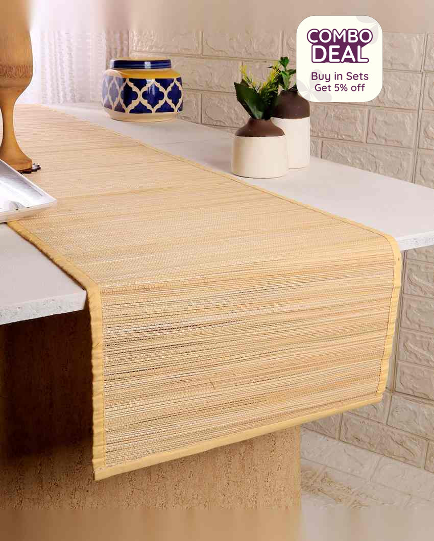 Sleek Design Modern Bamboo Table Runner | 60 x 13 inches