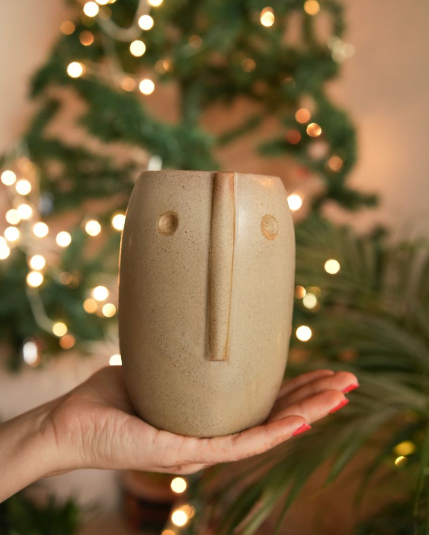 Radian Christmas Santa Vase Beige