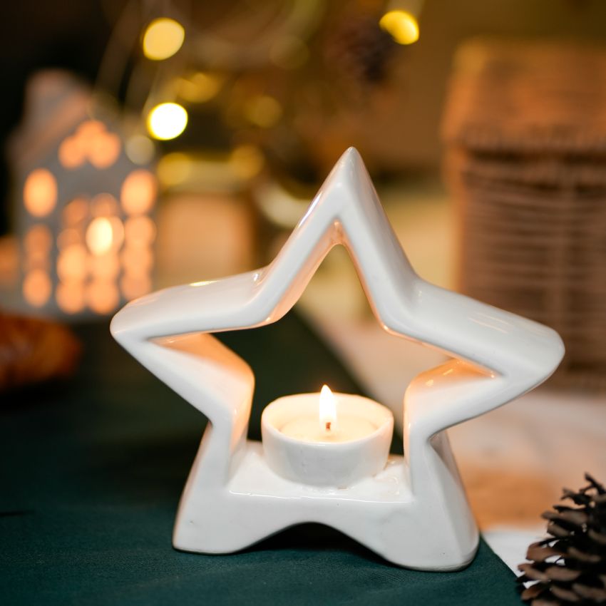 Star Shaped Tea Light Candle Holder | 6 x 7 inches