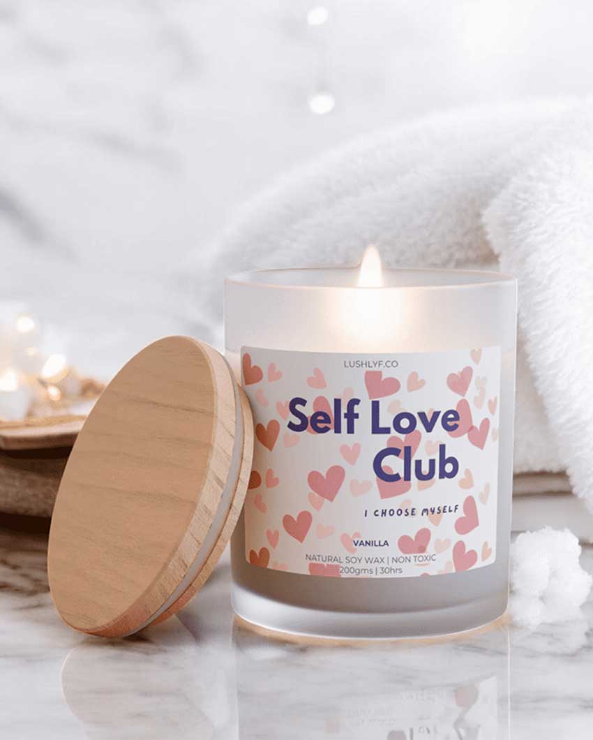 Self Love Club Valentine’s Love Candles Vanilla Soy Wax Candle | 3 x 4 inches | 200ml