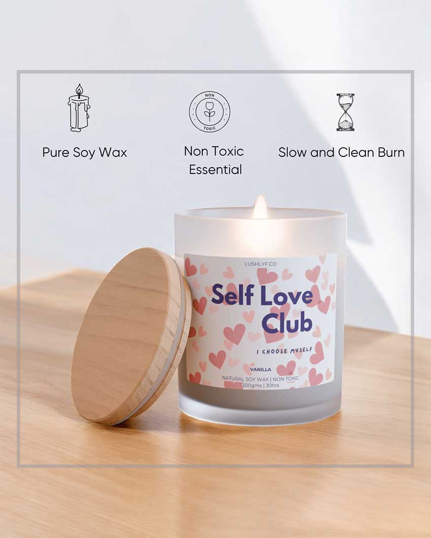 Self Love Club Valentine’s Love Candles Vanilla Soy Wax Candle | 3 x 4 inches | 200ml
