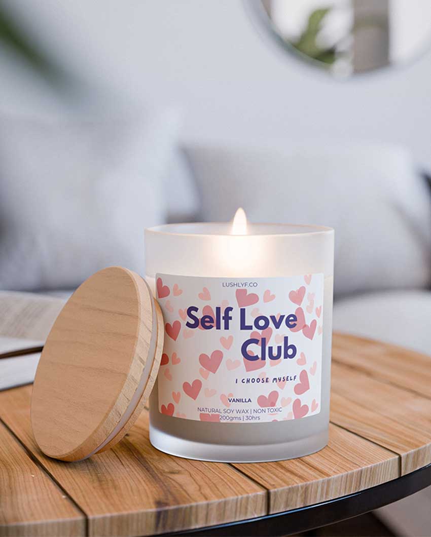 Self Love Club Valentine’s Love Candles Vanilla Soy Wax Candle | 3 x 4 inches | 200ml