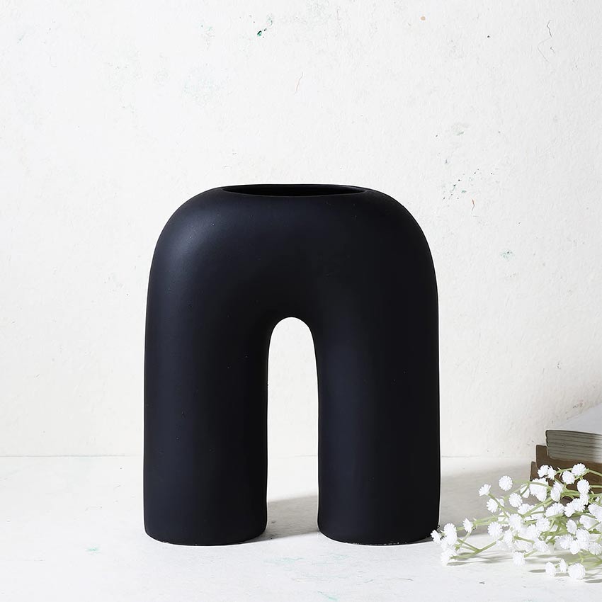 Elegant & Durable Contemporary Design Ceramic Vase Without Flower | 9 x 4 x 10 inches