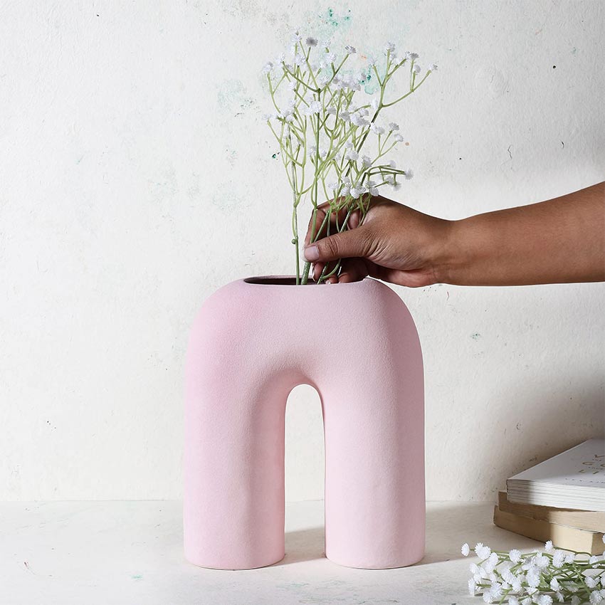 Elegant & Durable Contemporary Design Ceramic Vase Without Flower | 9 x 4 x 10 inches