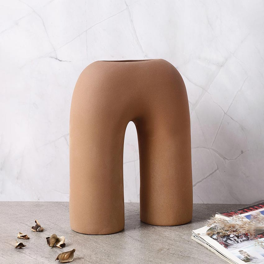 Elegant & Durable Contemporary Design Ceramic Vase Without Flower | 9 x 4 x 10 inches
