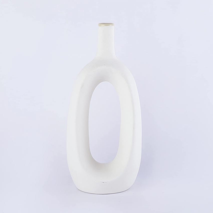 Elegant & Durable Hollow Design Ceramic Vase Without Flower | 6 x 5 x 13 inches