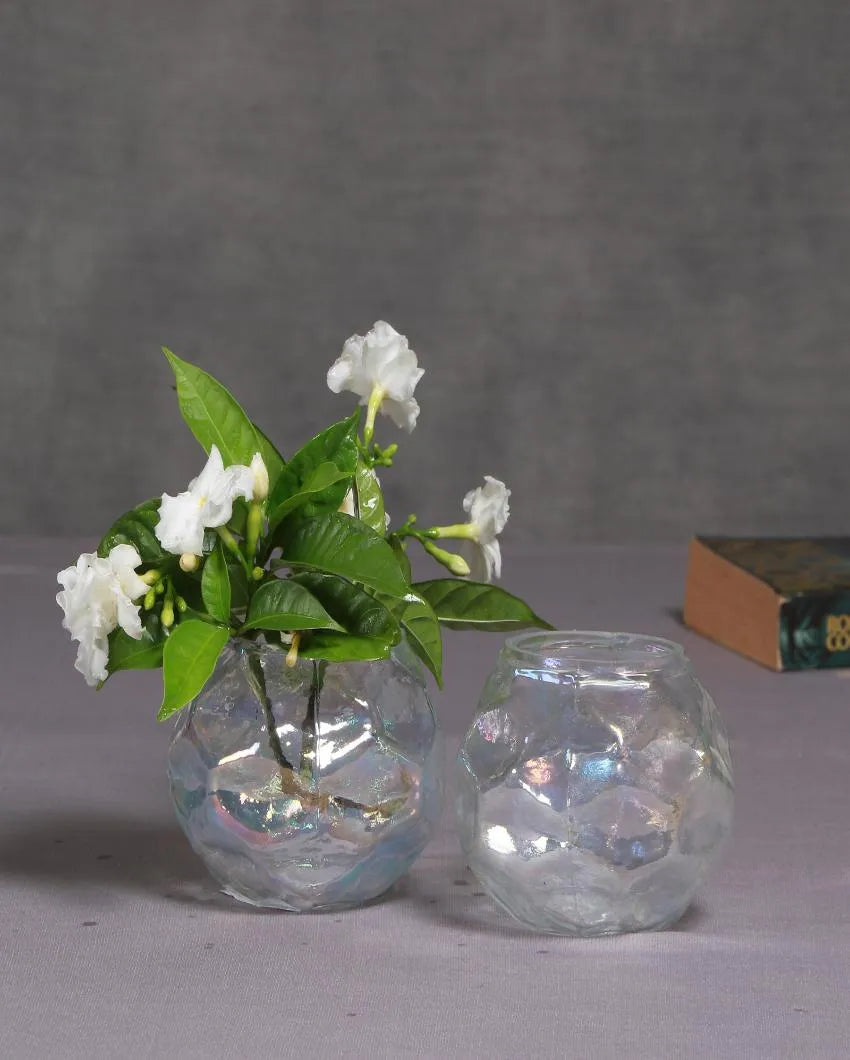 Rainbow Glass Votive Candle Holer | Set Of 2