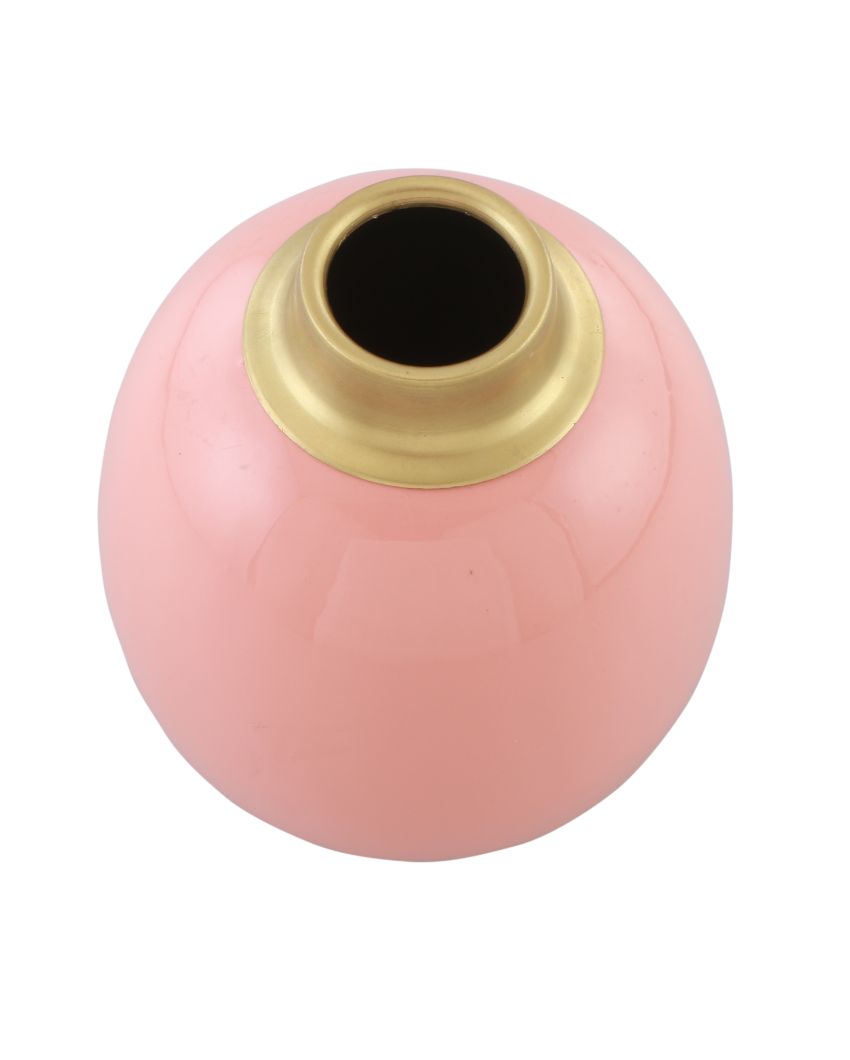 Mayur Pink Enamel Vase | 6 Inches