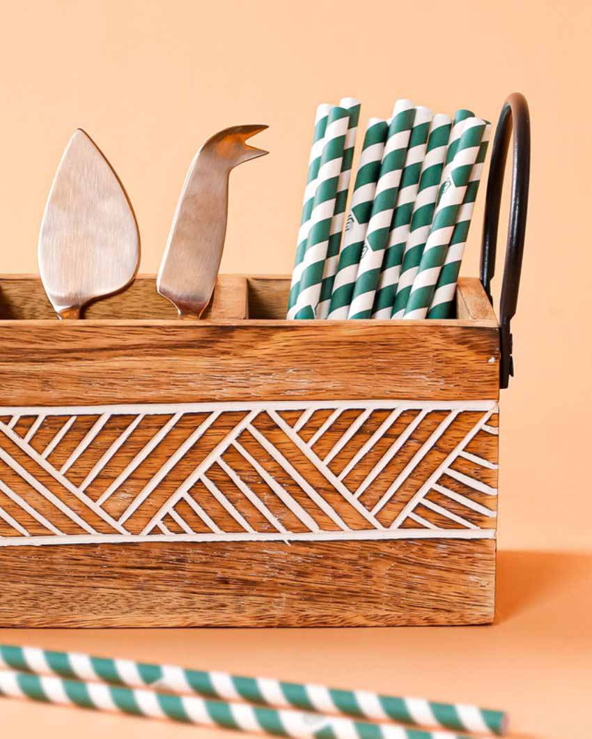 Classic Wooden Cutlery Organizer | 9 x 10 x 17 inches