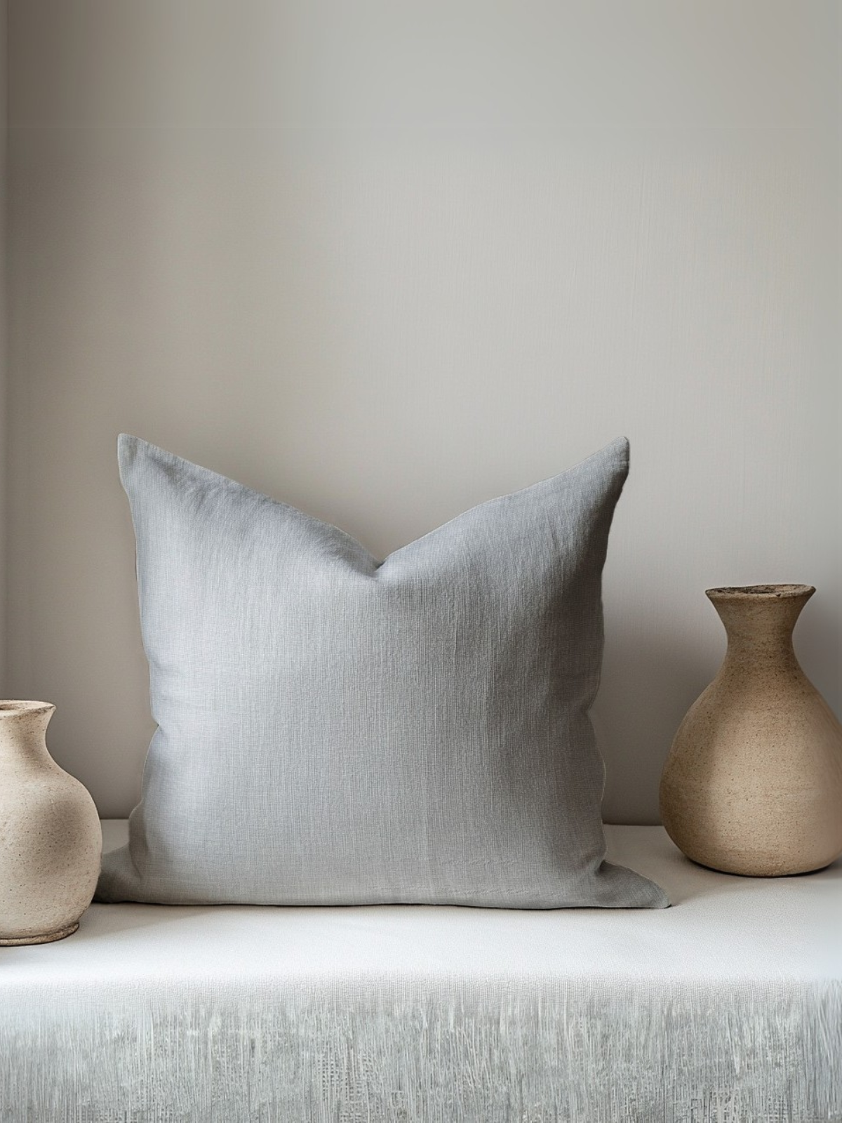 Exotic Saadiyat Ash Grey Pure Cotton Cushion Cover