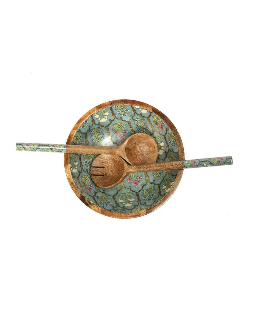 Smooth Surface Wooden Salad Bowl with Servers | Set of 3
