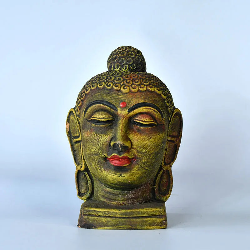 Terracotta Meditating Buddha Head Tabletop | 9 Inches