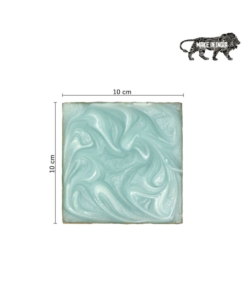 Serving Essential Resin Square Coasters with Stand | Set of 7