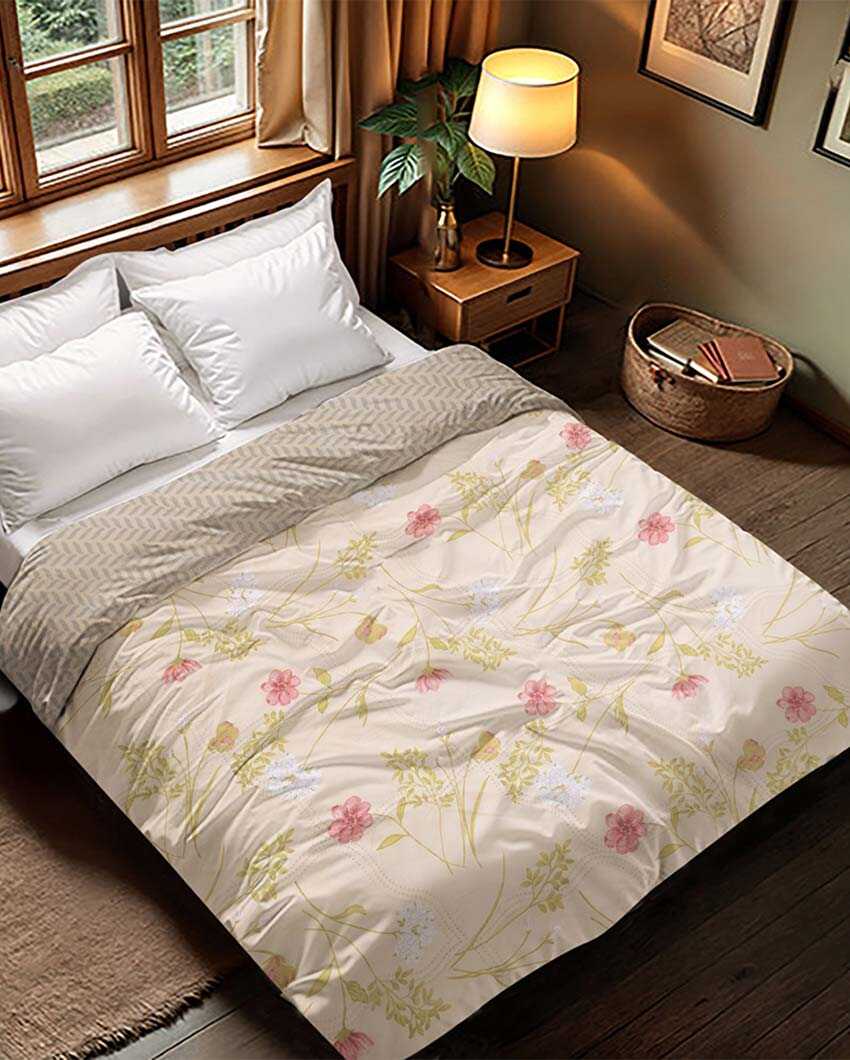 Nature-inspired Reversible & Cozy Double Bed Comforter | 95 x 87 inches