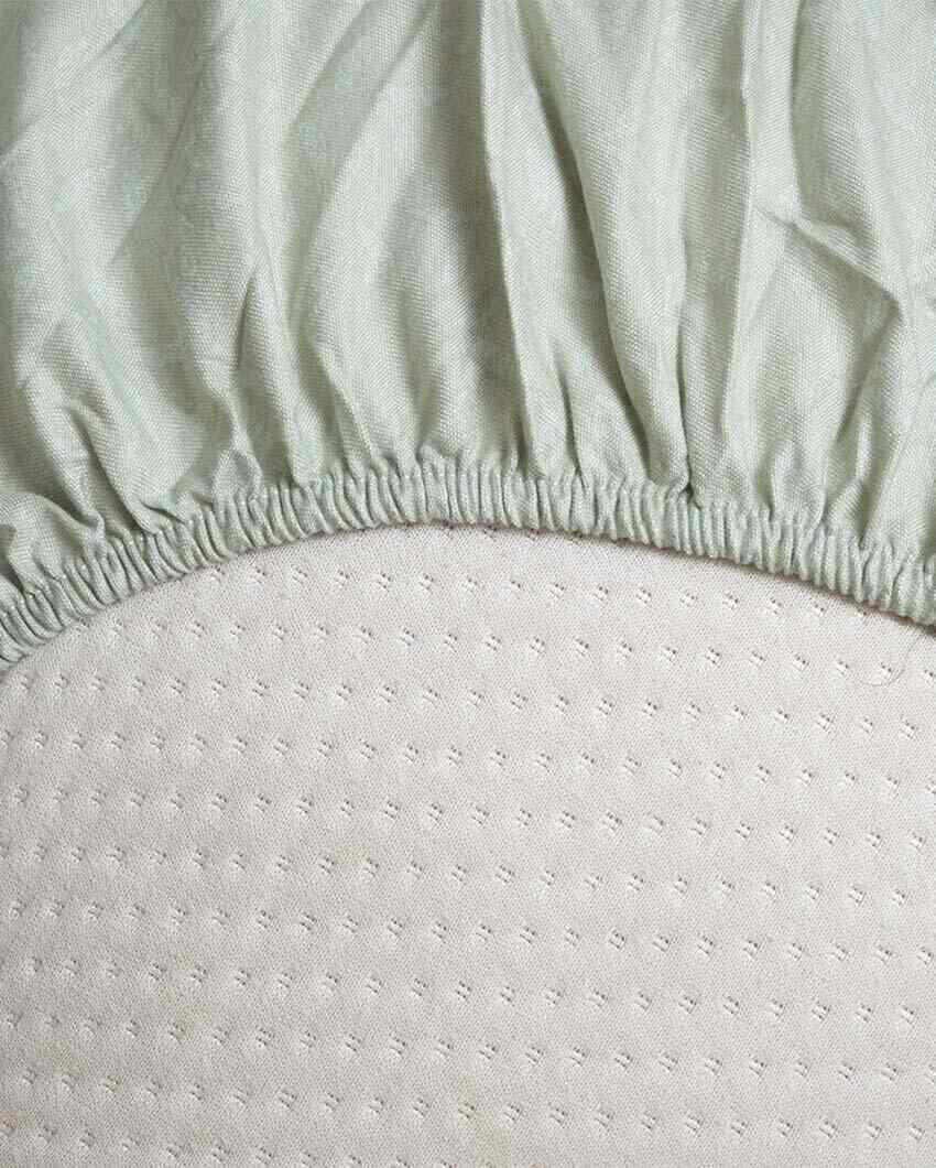 Colorful Flowers Design Cotton Mix Double Bed Fitted Bedsheet Set