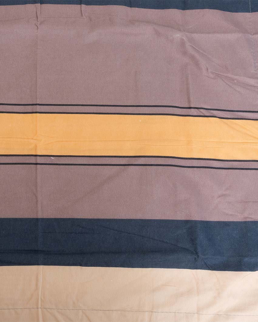 Lines Printed Cotton Mix Double Bed Fitted Bedsheet Set