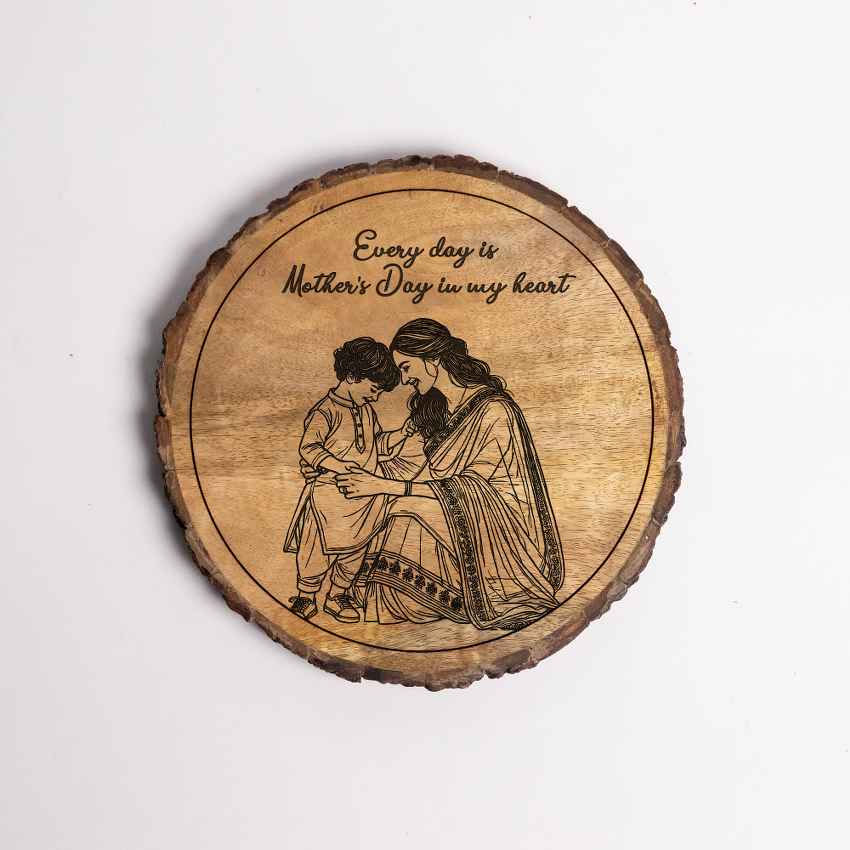 Soulsign Handcrafted Mango Wood Brown Plaque with Stand Gift Set | 8 inches